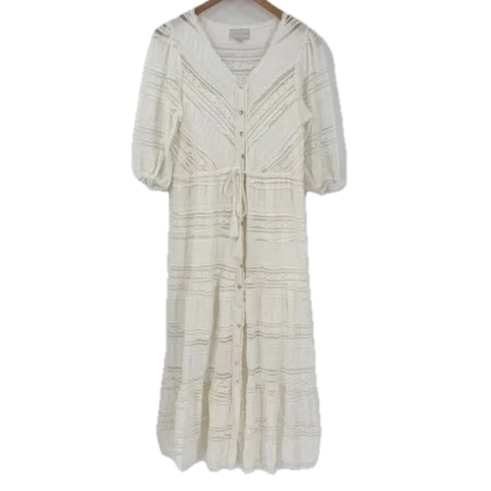 A Collective Story Women's White Ebba Eyelet Lace Maxi Dress Size Medium - Picture 9 of 16
